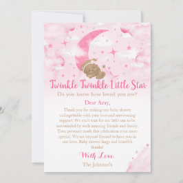 Twinkle Twinkle Little Star Beer Baby shower Bedankkaart