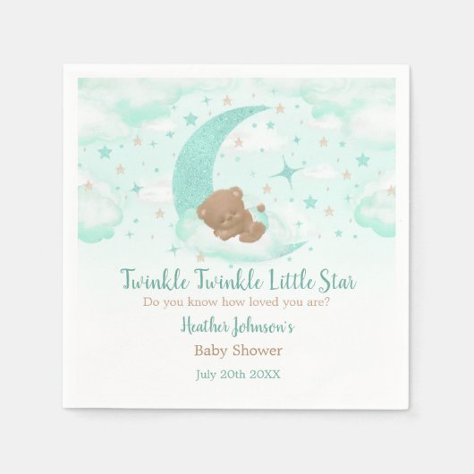 Twinkle Twinkle Little Star Beer Baby shower Servet (Voorkant)