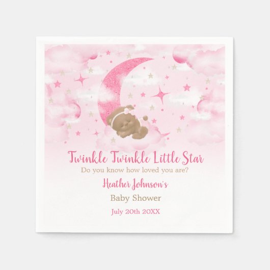 Twinkle Twinkle Little Star Beer Baby shower Servet (Voorkant)