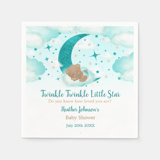 Twinkle Twinkle Little Star Beer Baby shower Servet (Voorkant)