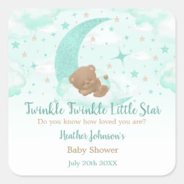 Twinkle Twinkle Little Star Beer Baby shower Vierkante Sticker