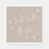 Twinkle Twinkle Little Star Beige Baby Shower Servet (Voorkant)