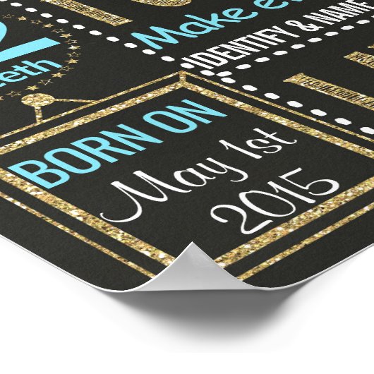 Twinkle Twinkle Little Star Birthday-alkboard Poster (Hoek)