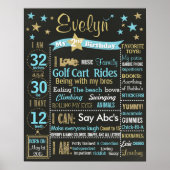 Twinkle Twinkle Little Star Birthday-alkboard Poster (Voorkant)