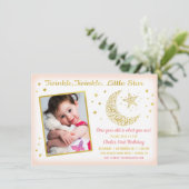Twinkle, Twinkle, Little Star Birthday Girl Foto Kaart (Staand voorkant)