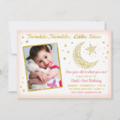 Twinkle, Twinkle, Little Star Birthday Girl Foto Kaart (Voorkant)