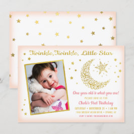 Twinkle, Twinkle, Little Star Birthday Girl Foto Kaart