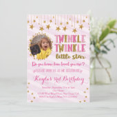 Twinkle Twinkle Little Star Birthday Invitation 2 Kaart (Staand voorkant)