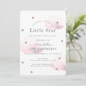 Twinkle Twinkle Little Star Birthday Invitation Kaart (Staand voorkant)