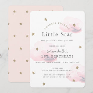 Twinkle Twinkle Little Star Birthday Invitation Kaart