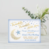 Twinkle Twinkle Little Star Birthday Invitation Kaart (Staand voorkant)