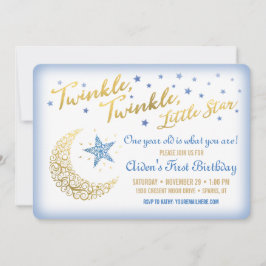 Twinkle Twinkle Little Star Birthday Invitation Kaart