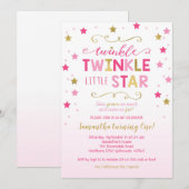 Twinkle Twinkle Little Star Birthday Invitation Kaart (Voorkant / Achterkant)