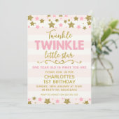 Twinkle twinkle Little Star Birthday Invitation Kaart (Staand voorkant)