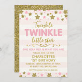 Twinkle twinkle Little Star Birthday Invitation Kaart (Voorkant / Achterkant)