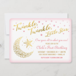 Twinkle, Twinkle, Little Star Birthday Invitation Kaart
