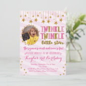 Twinkle Twinkle Little Star Birthday Invitation Kaart (Staand voorkant)
