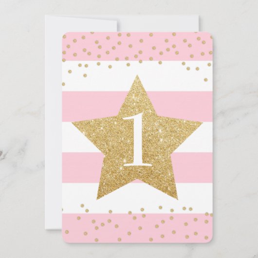 Twinkle Twinkle Little Star Birthday Invitation Kaart (Achterkant)