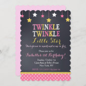 Twinkle Twinkle Little Star Birthday Invitation Kaart (Voorkant / Achterkant)