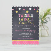 Twinkle Twinkle Little Star Birthday Invitation Kaart (Staand voorkant)