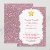 Twinkle Twinkle Little Star Birthday Invitation Kaart (Voorkant / Achterkant)