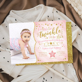 Twinkle Twinkle Little Star Birthday Invitation Kaart