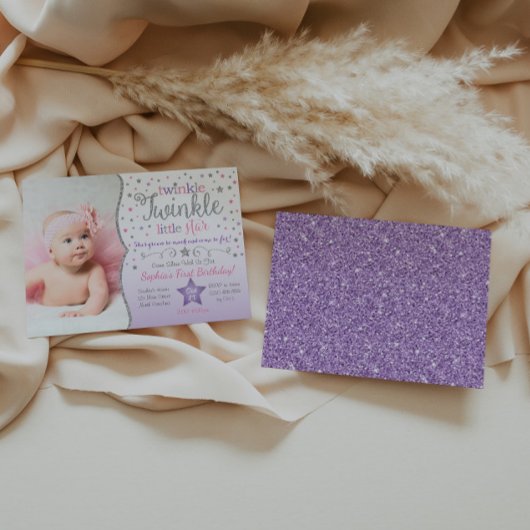 Twinkle Twinkle Little Star Birthday Invitation Kaart