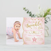 Twinkle Twinkle Little Star Birthday Invitation Kaart (Staand voorkant)
