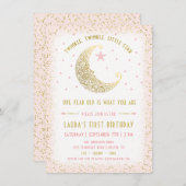 Twinkle Twinkle Little Star Birthday Invitation Kaart (Voorkant / Achterkant)