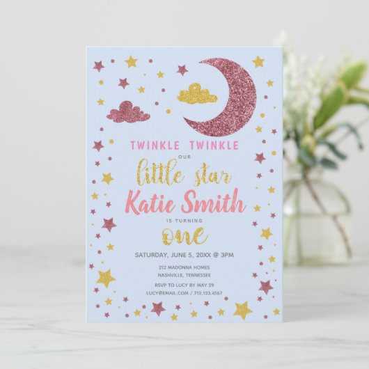 Twinkle Twinkle Little Star Birthday Kaart (Staand voorkant)