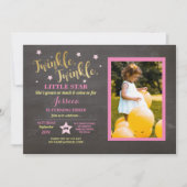 Twinkle Twinkle Little Star Birthday Party Chalk Kaart (Voorkant)