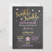 Twinkle Twinkle Little Star Birthday Party Invite Kaart (Voorkant)