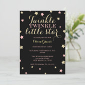 Twinkle Twinkle Little Star Birthday-uitnodigingen Kaart (Staand voorkant)