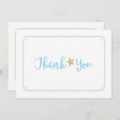 Twinkle Twinkle Little Star Blauw Goud Dank u Bedankkaart (Voorkant / Achterkant)