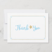Twinkle Twinkle Little Star Blauw Goud Dank u Bedankkaart (Voorkant)