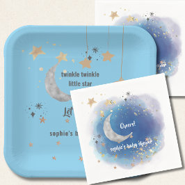 Twinkle Twinkle Little Star, Blauw  Papieren Bordje
