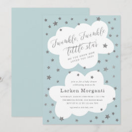 Twinkle Twinkle Little Star Blauwe Baby Shower Kaart