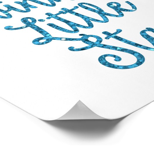 Twinkle Twinkle Little Star Blauwe Glitters Poster (Hoek)