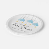 Twinkle Twinkle Little Star Blauwe Jongen Baby Sho Papieren Bordje (Gekanteld)