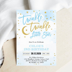 Twinkle Twinkle Little Star Blauwe Jongens Verjaar Kaart