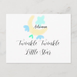 twinkle twinkle little star blauwe sterren gele ma feestdagenkaart