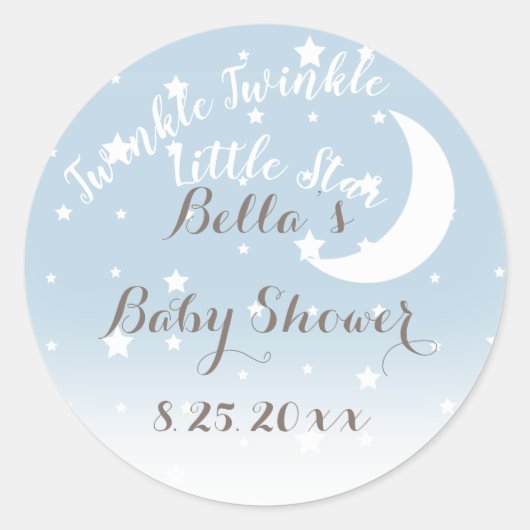 Twinkle Twinkle Little Star Blauwe Stickers (Voorkant)