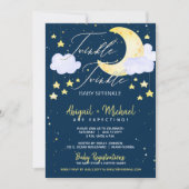 Twinkle Twinkle Little Star Blue Baby Boy Shower Kaart (Voorkant)