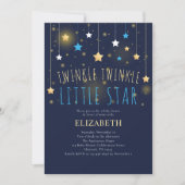 Twinkle Twinkle Little Star Blue Baby shower Kaart (Voorkant)