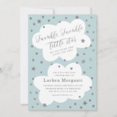 Twinkle Twinkle Little Star Blue Baby shower Kaart (Voorkant)