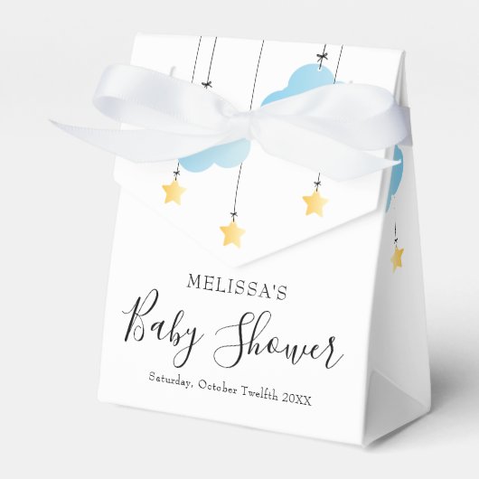 Twinkle Twinkle Little Star Blue Boy Baby shower Bedankdoosjes (Voorkant Zijde)