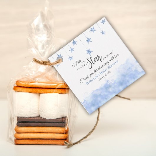 Twinkle Twinkle Little Star Blue Boy Baby Shower Bedankjes Labels