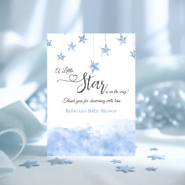 Twinkle Twinkle Little Star Blue Boy Baby Shower Bedankkaart