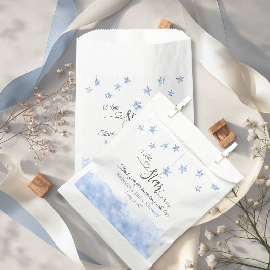 Twinkle Twinkle Little Star Blue Boy Baby Shower Bedankzakje