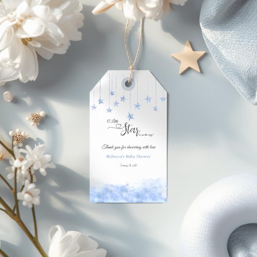 Twinkle Twinkle Little Star Blue Boy Baby Shower Cadeaulabel